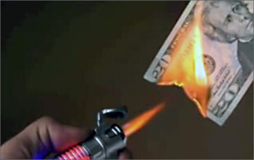 geld verbrennen